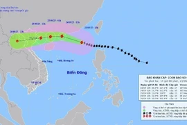第9号台风9月23日16时的移动路径。图自越通社