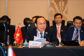 越南农业与环境部副部长黎功成在会上发表讲话。图自越通社