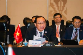 越南农业与环境部副部长黎功成在会上发表讲话。图自越通社