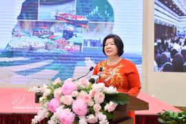 越南合作社联盟主席高春秋云在论坛开幕式上发表讲话。图自VNBUSINESS