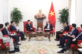 越南外交部长黎怀忠会见韩国外交部第一次官朴润珠。图自越通社