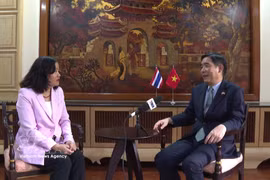 越南驻泰国大使范越雄接受越通社驻曼谷记者的采访 图自越通社