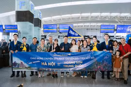 Vietravel Airlines开通河内（越南）至黄山（中国）包机航线正式开通。图自越通社