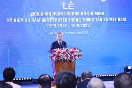 越共中央总书记苏林发表演讲。图自越通社
