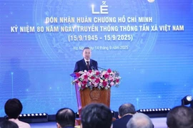 越共中央总书记苏林发表演讲。图自越通社