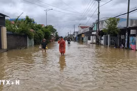 暴雨洪水导致中部地区85间房屋受损，20454间房屋被淹。图自越通社