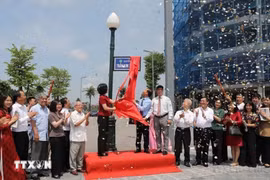 北宁省（原北江省）陈金钏路和陶松路街仪式。图自越通社