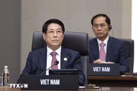 梁强出席第32届亚太经合组织峰会。图自越通社