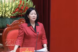 越共中央政治局委员、中央书记处书记、越南祖国阵线中央委员会主席裴氏明淮。图自越通社