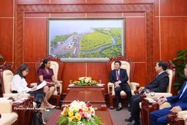 金瓯省人民委员会副主席黎文史会见了到访的荷兰王国驻胡志明市总领事赖莎·马尔托。图自越通社