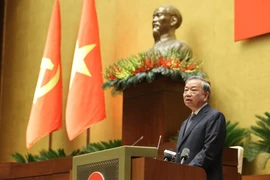 越共中央总书记苏林出席会议并发表指导性讲话。图自政府报