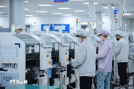外资企业在越南投资许多先进器械设备。图自越通社