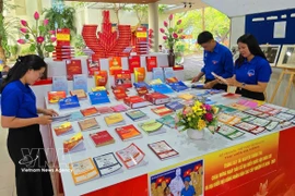 岘港市青年团员了解选举信息。图自越通社