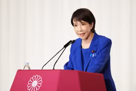 日本自由民主党总裁高市早苗当选日本第104任首相。图自日本共同通信社