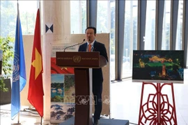越南驻瑞士大使梅潘勇发致开幕词。图自越通社