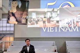 越南常驻联合国代表团团长邓黄江大使发表讲话。图自越通社