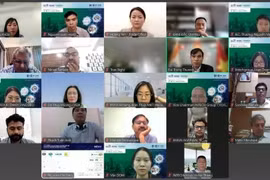 出席研讨会的两国企业代表。（屏幕截图）