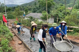 莱州省民众积极参加新农村建设计划。图自nongthonmoi.laichau.gov.vn