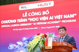 越南政府副总理阮志勇在会上发表讲话。图自越通社
