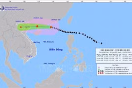 第9号台风在9月24日的路径。图自越通社
