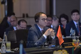 越南内务部副部长武战胜率领越南代表团出席会议。图自越通社