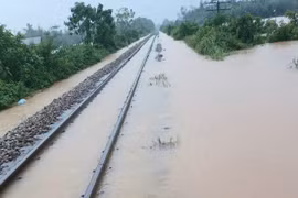 受南中部地区持续暴雨洪涝影响，越南铁路部门于暂停运营4趟南北统一列车。图自公论报