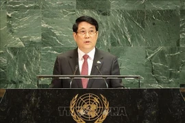 越南国家主席梁强在第80届联合国大会一般性辩论会上发表讲话。图自越通社