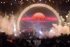2026年岘港新年庆典开幕式上的艺术表演节目。图自越通社