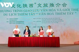 越中两国企业共同签署合作协议。图自越南之声