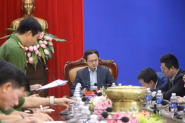 杜雄越在工作会议上发言。图自越通社