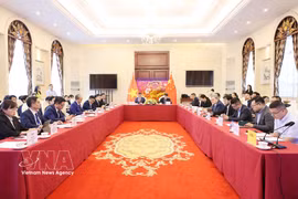 越中绿色工业合作交流会现场。图自越通社