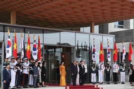 韩国总统李在明为越共中央总书记苏林举行隆重欢迎仪式。图自越通社