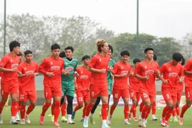 越南U23国家队队员在训练中。图自越南足联