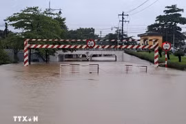 顺化市多处道路中断。越通社