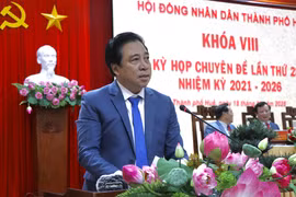 顺化市委副书记阮克全同志发言。图自越通社