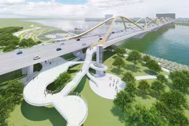 横跨红河的陈兴道大桥正式动工兴建