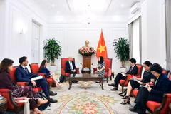 会见现场。图自越通社