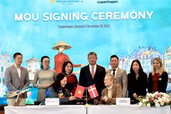 越南航空与丹麦领先的合作伙伴签署了四项重要合作协议。图自越通社