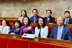 越南国会副主席阮氏清率领的越南代表团出席法语国家议会大会(APF)第50次会议。图自越通社