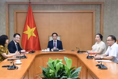 越南政府副总理兼外交部长裴青山与欧盟委员会副主席卡娅·卡拉斯通电话。图自越通社