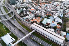 胡志明市滨城-仙泉地铁1号线。图自越通社