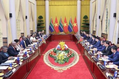 会谈现场。图自越通社