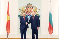 越共中央总书记苏林与保加利亚总统鲁门·拉德夫。图自越通社