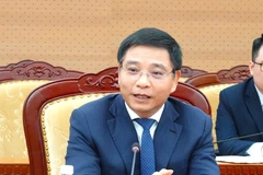 财政部长阮文胜发言。图自越通社