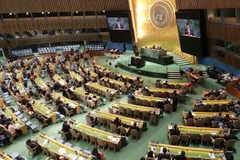联合国人权理事会成员选举现场。图自越通社