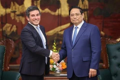 越南政府总理范明政会见富时罗素股票和多元资产全球主管杰拉尔德·托勒达诺。图自越通社