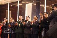3月3日晚，日本驻越南大使馆隆重举行日本天皇德仁（Naruhito）66岁寿诞招待会。图自越通社