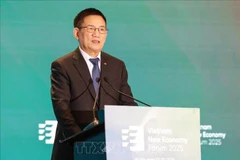 越南政府副总理胡德福发言。图自越通社