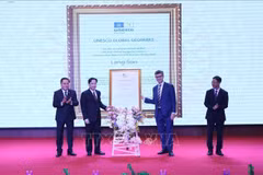 谅山联合国教科文组织世界地质公园证书授证仪式现场。图自越通社