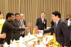 越南国家主席梁强为斯里兰卡总统举行欢迎宴会。图自越通社